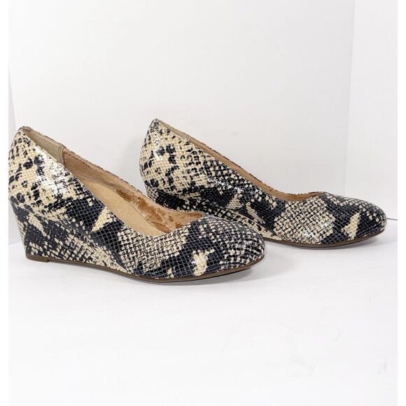Vionic Antonia Pump Wedge Heel Slip On Shoes Snake Comfort Arch Support Office 8 - Picture 4 of 16